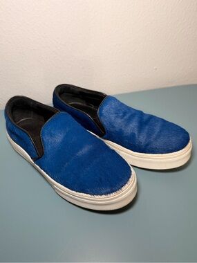 CELINE Blue Pony Hair Slip-On Sneakers 💙 - Size 36
